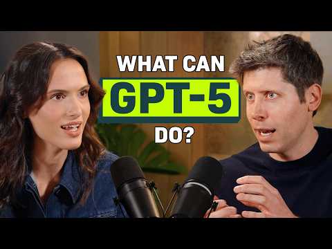 Cleo Abram 与 Sam Altman 对谈的视频封面,中央标题提问:GPT-5 能做什么?